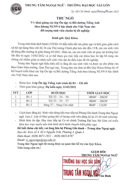 Khoa Khoa học Xã hội và Nghệ thuật – Trường Đại học Sài Gòn