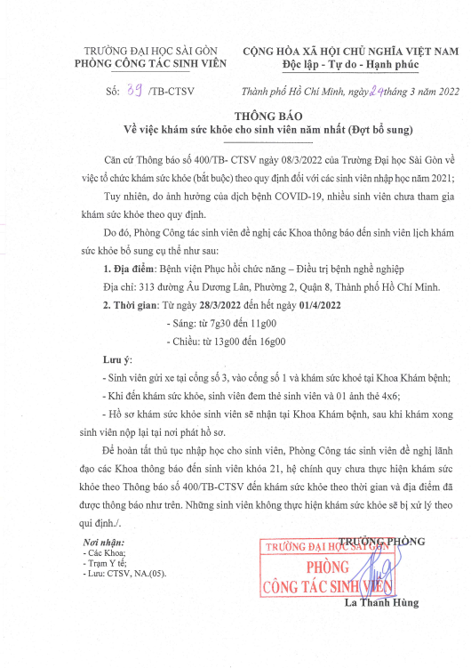 Khoa Khoa học Xã hội và Nghệ thuật – Trường Đại học Sài Gòn