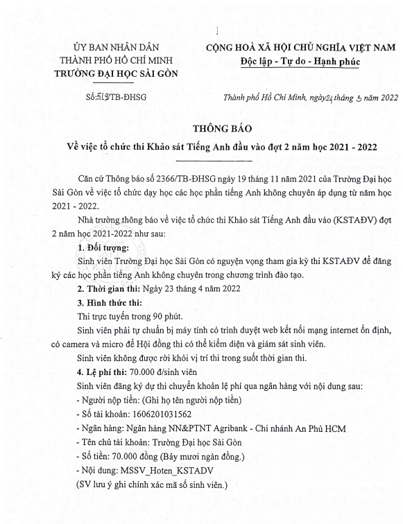 Khoa Khoa học Xã hội và Nghệ thuật – Trường Đại học Sài Gòn